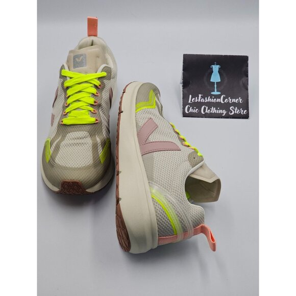 VEJA Women's Natural Babe Jaune Fluo Condor 2 Alveomesh Running Shoes Sz 9 2518 - Picture 9 of 16